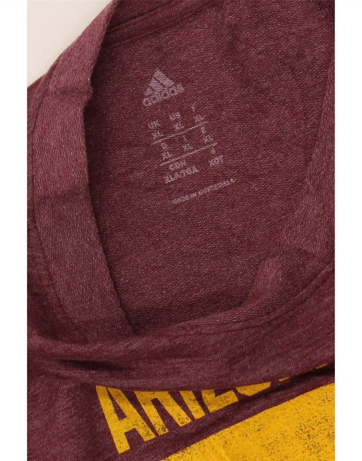 ADIDAS Mens Graphic Top Long Sleeve XL Maroon Vintage Adidas and Second-Hand Adidas from Messina Hembry 