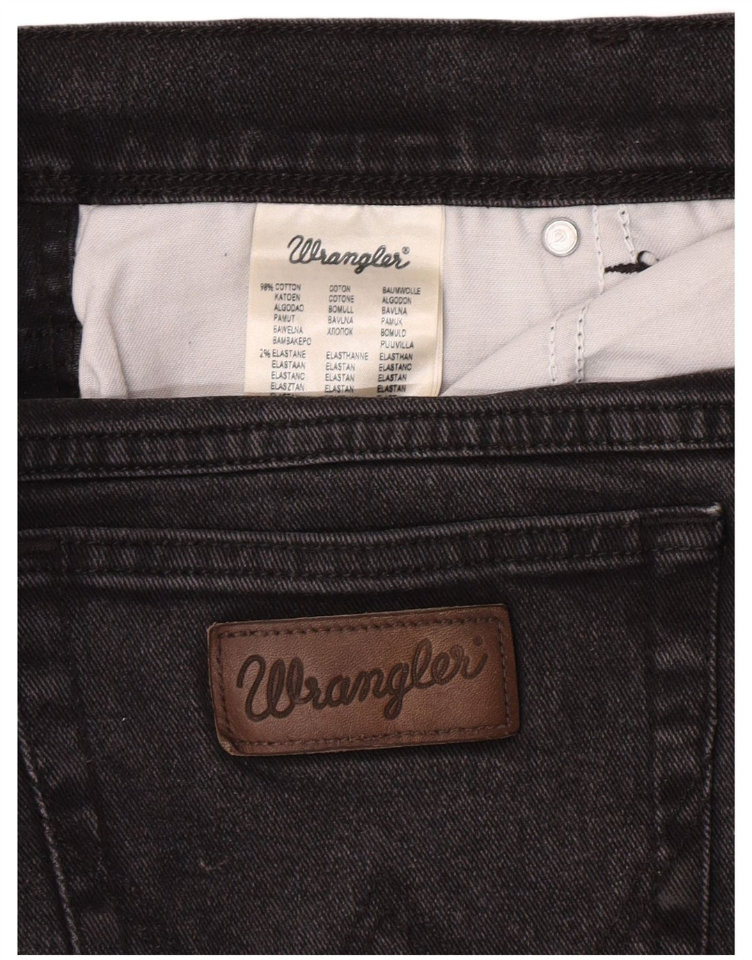 Męskie jeansy Wrangler Texas Straight W40 L30 Szara bawełna