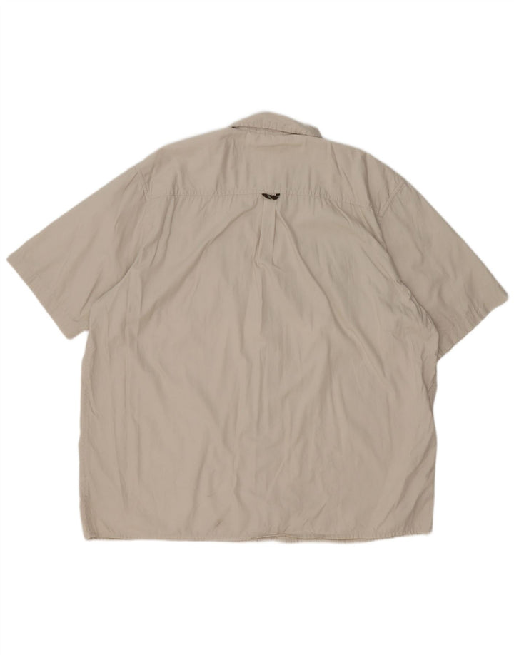 Koszula męska z krótkim rękawem Wrangler 2XL, beżowa, bawełniana