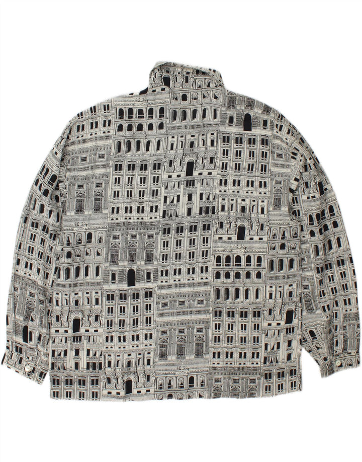 Damska bluzka koszulowa I BLUES z grafiką IT 46, duża, czarna, jedwabna