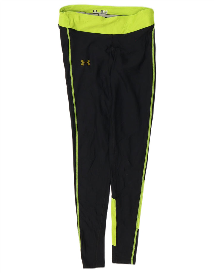 Legginsy damskie Under Armour UK 8, małe, czarne, poliestrowe z blokami kolorów