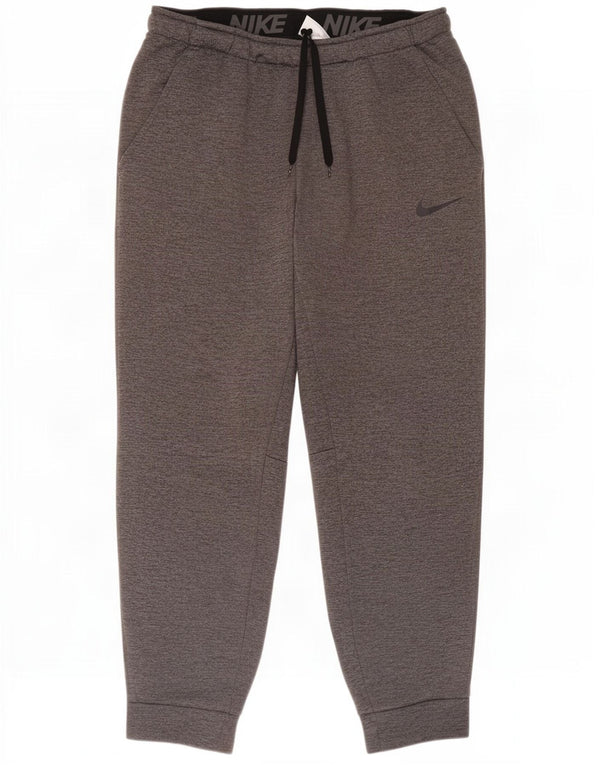 Męskie spodnie dresowe Nike Therma-Fit Joggers, duże, szare, bawełniane