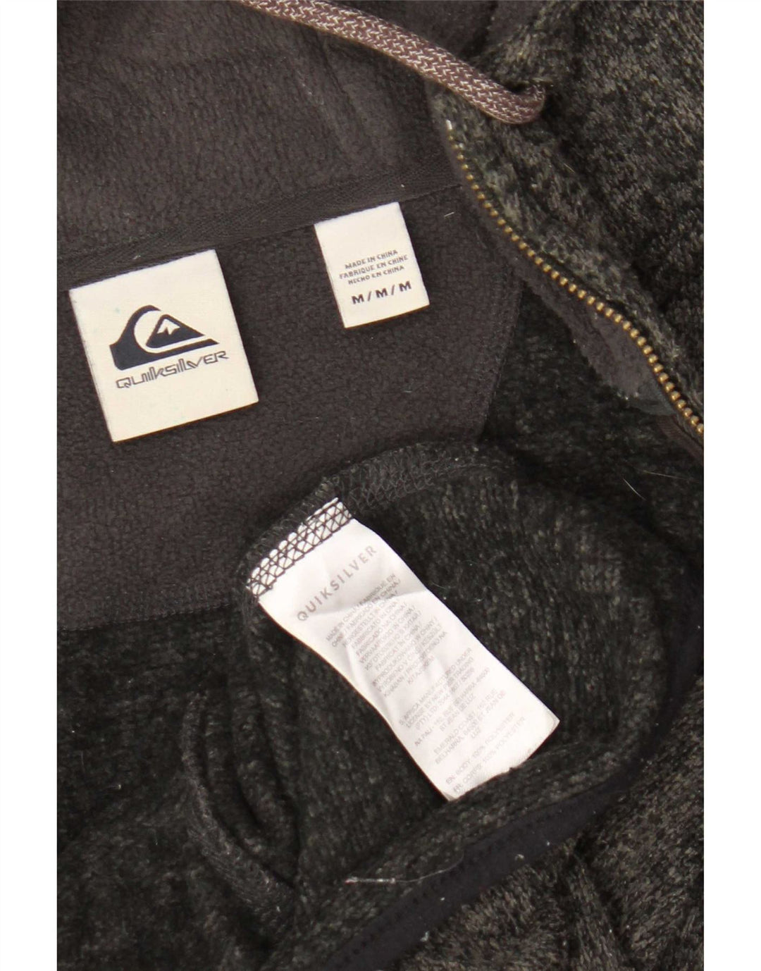 Męski sweter z kapturem i zamkiem błyskawicznym Quiksilver Średni szary, nakrapiany poliester