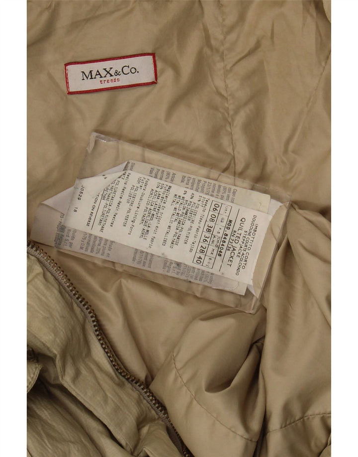 Damska ocieplana kurtka Max & Co. UK 8, mała, beżowa, poliester