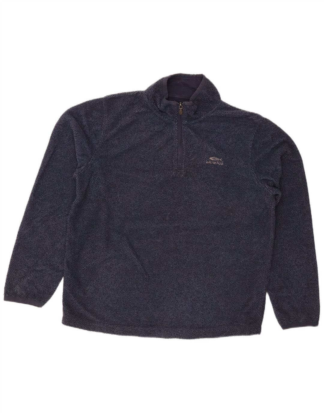 Męski sweter WEIRD FISH z zamkiem błyskawicznym, duży, granatowy, poliester