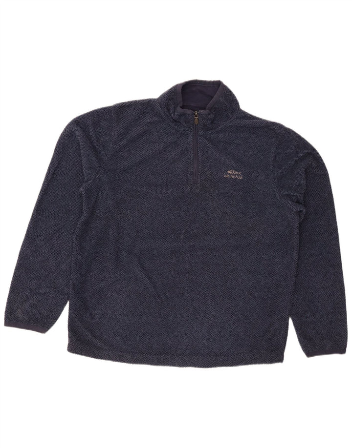 Męski sweter WEIRD FISH z zamkiem błyskawicznym, duży, granatowy, poliester