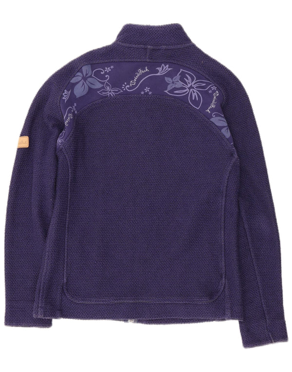 Weird Fish Damska bluza dresowa Top Jacket UK 14 Large Blue Floral Sports