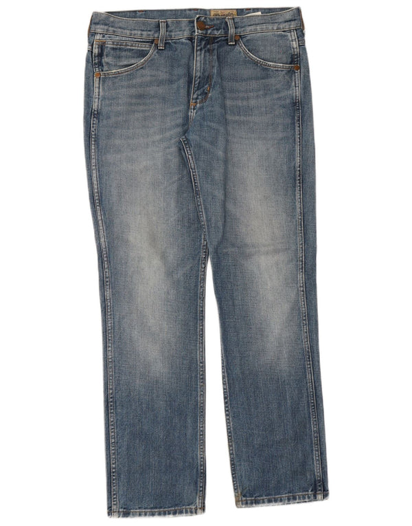 Wrangler Męskie Greensboro Straight Jeans W32 L30 Niebieskie bawełniane