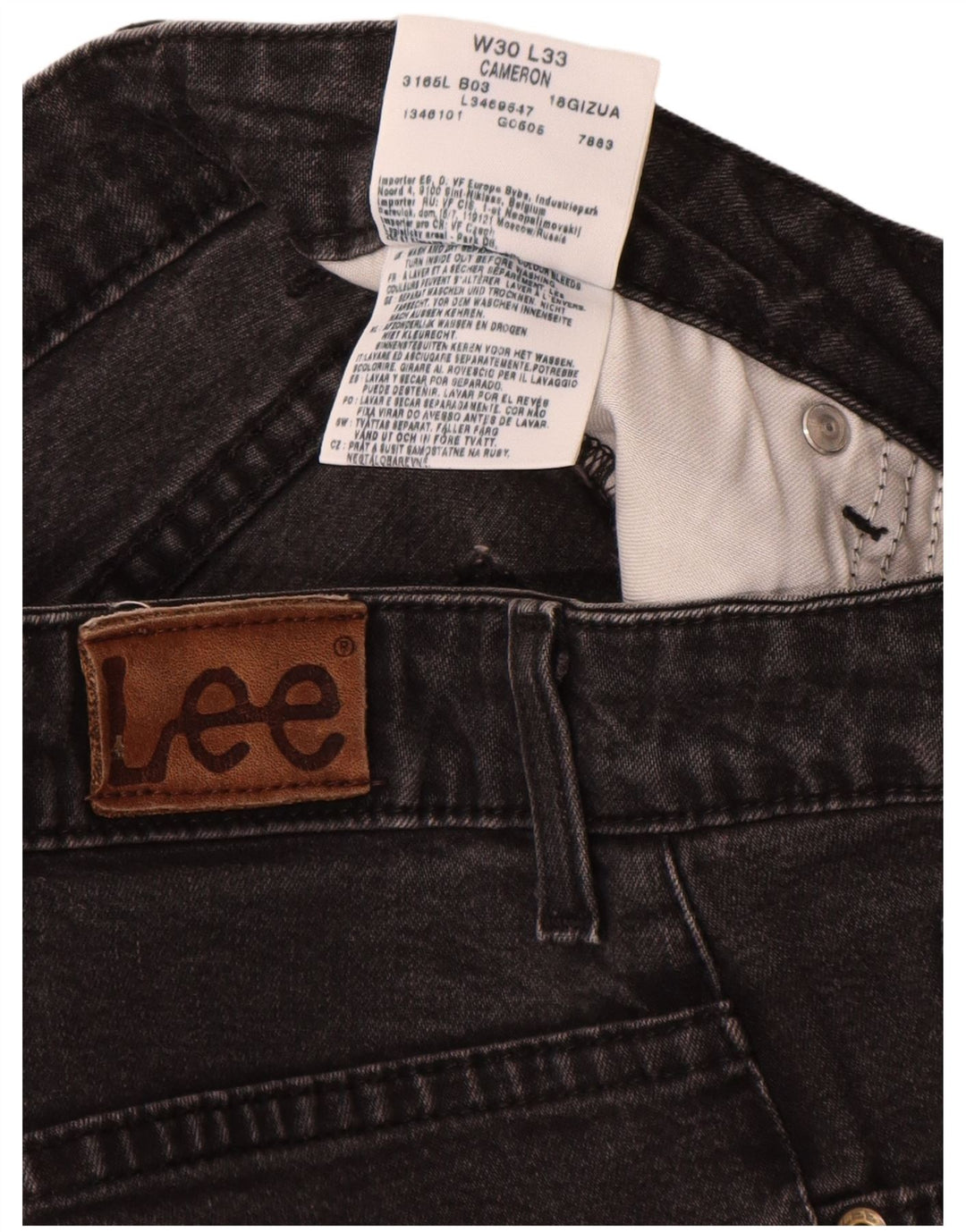 Damskie jeansy Lee Cameron Straight W30 L28 Czarne bawełniane