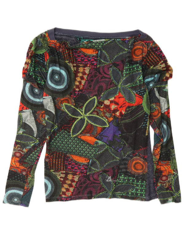 Desigual damski top o luźnym kroju z długim rękawem, UK 6 XS, wielokolorowy