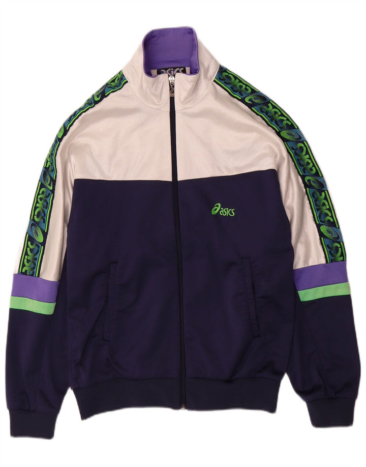 Pełny dres damski Asics IT 46, duży, granatowy, blokowy poliamid