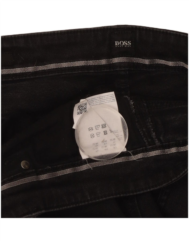Męskie jeansy slim Hugo Boss W36 L32 Czarne bawełniane