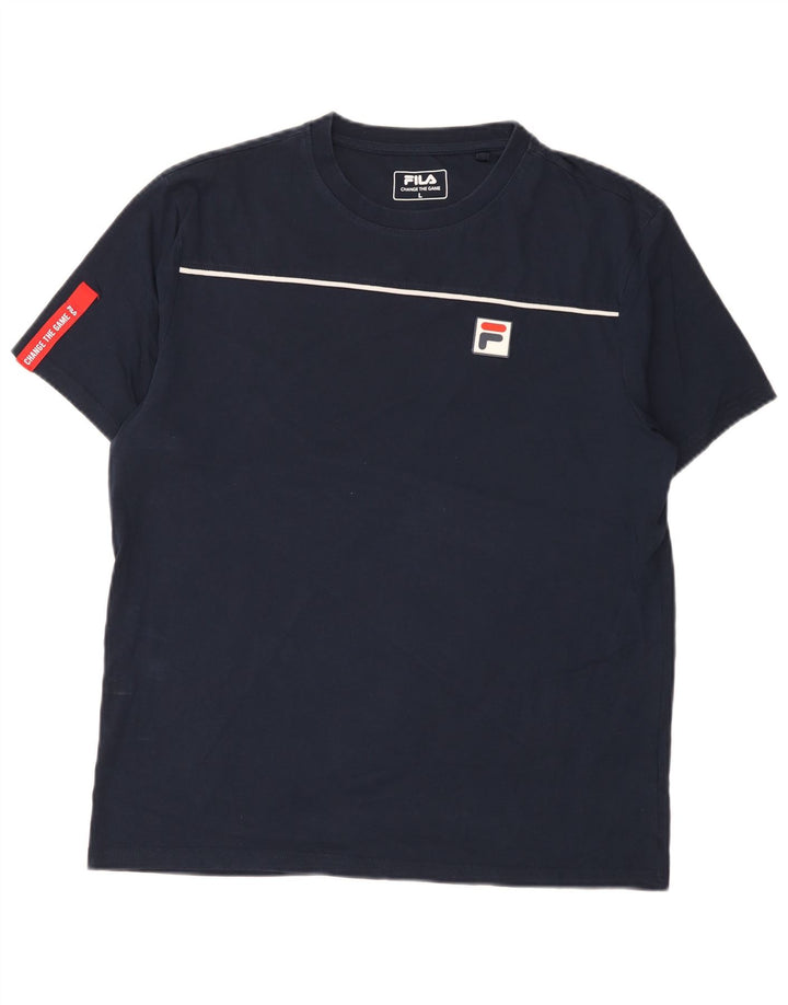 FILA Męski T-shirt Top Duży Granatowy Bawełniany