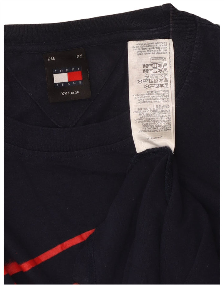 Męska koszulka z grafiką TOMMY HILFIGER Top 2XL, granatowa, bawełniana