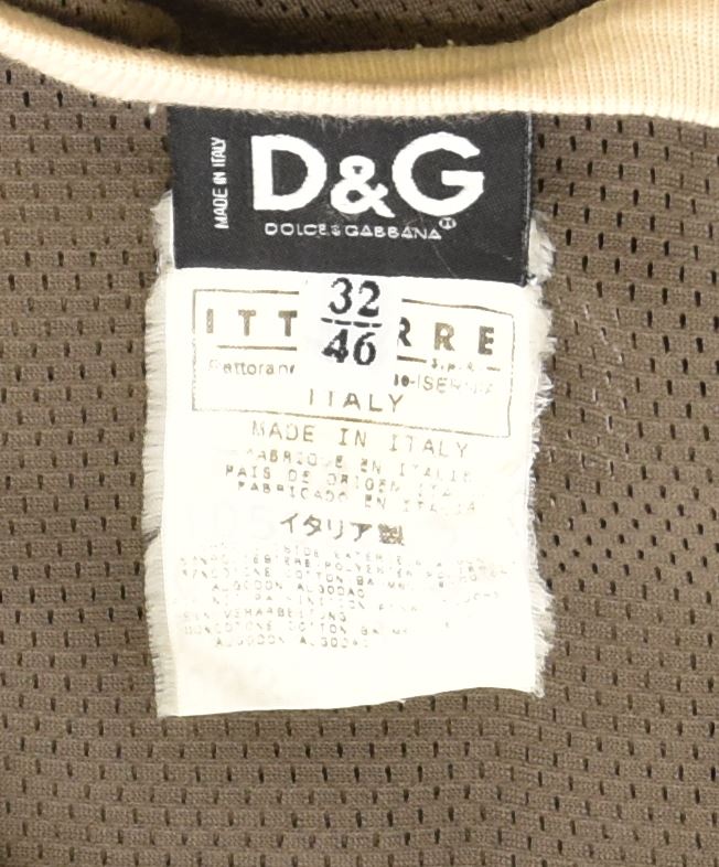 Damska kamizelka o dopasowanym kroju DOLCE & GABBANA IT 46, duży poliester w kolorze khaki