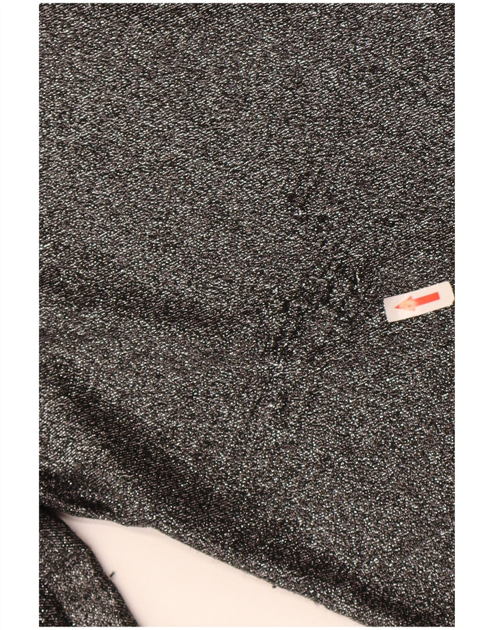 Damski top oversize Zara z długim rękawem, UK 10, mały, srebrny poliamid