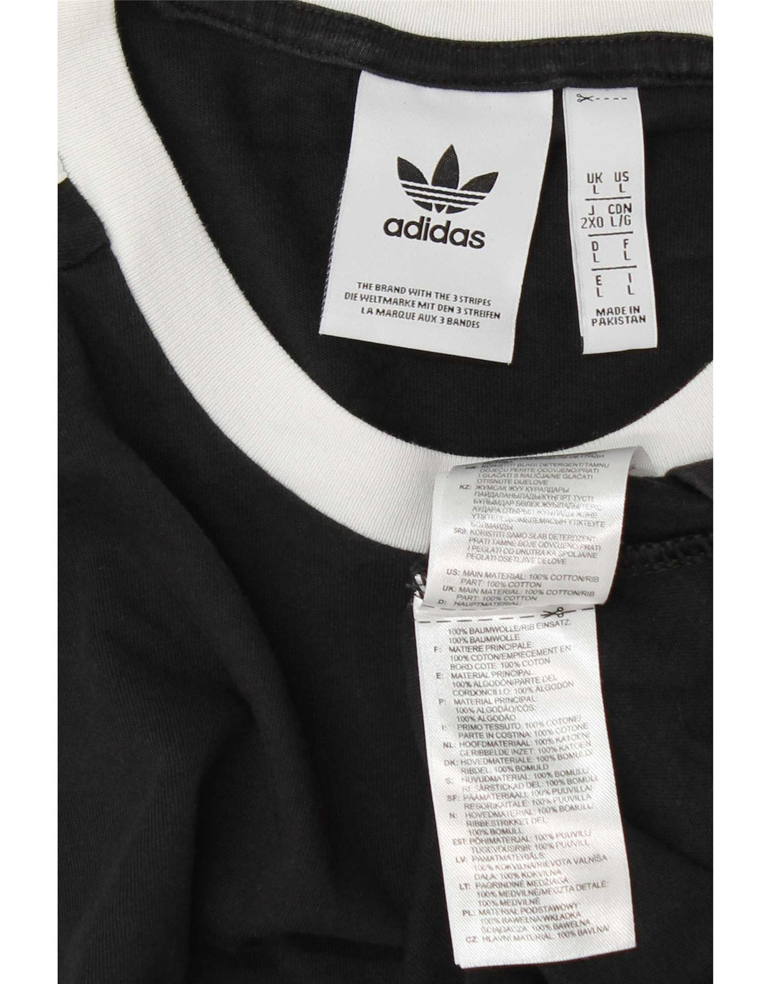 Adidas Męski T-shirt Top Duży Czarny Bawełniany