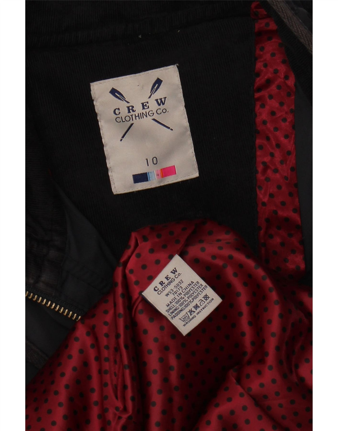 CREW CLOTHING Womens Quilted Jacket UK 10 Small Navy Blue Polyester
