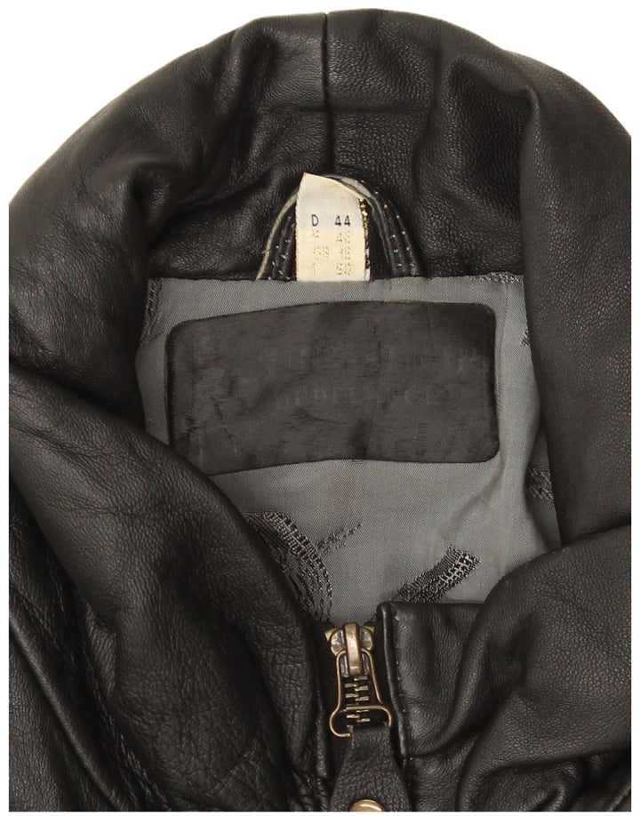 Vintage damska kurtka skórzana oversize UK 18 XL, czarna skóra
