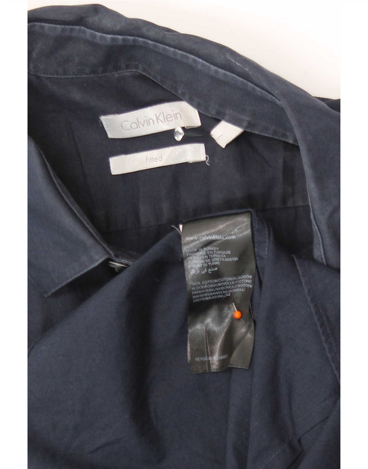 Dopasowana koszula męska Calvin Klein, duża, granatowa, bawełniana