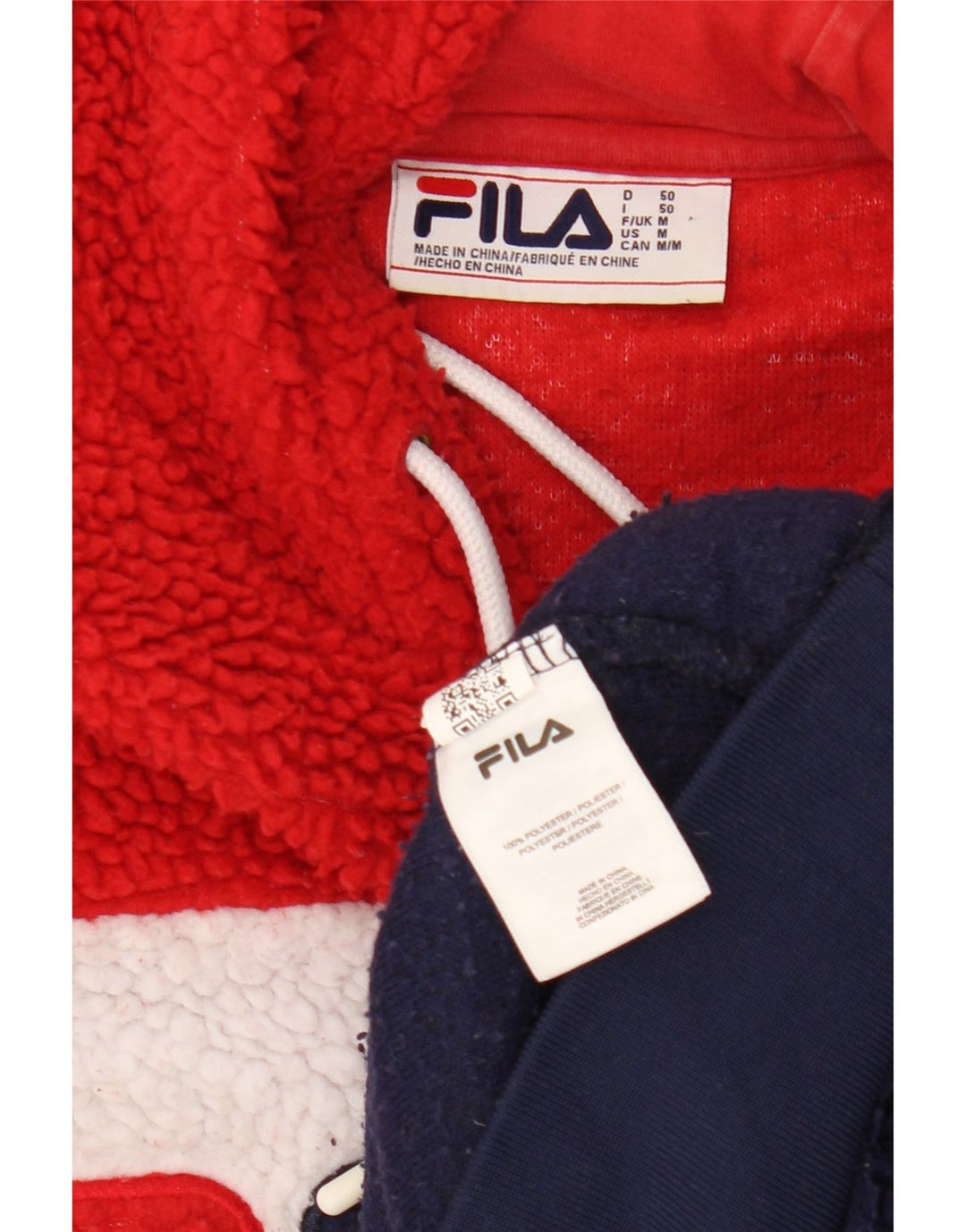 FILA Męski sweter polarowy z kapturem i grafiką, średni wielokolorowy blok kolorów