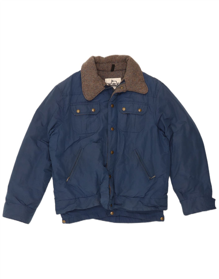 Męska kurtka bomber Woolrich UK 40, duża, granatowa, bawełniana