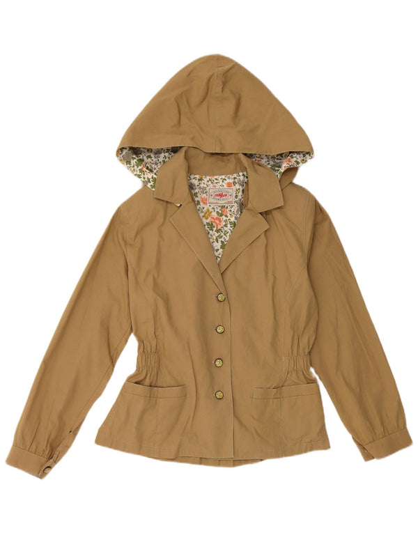 Damska marynarka z 4 guzikami w stylu VINTAGE, rozmiar 6, 2XS, brązowa bawełna