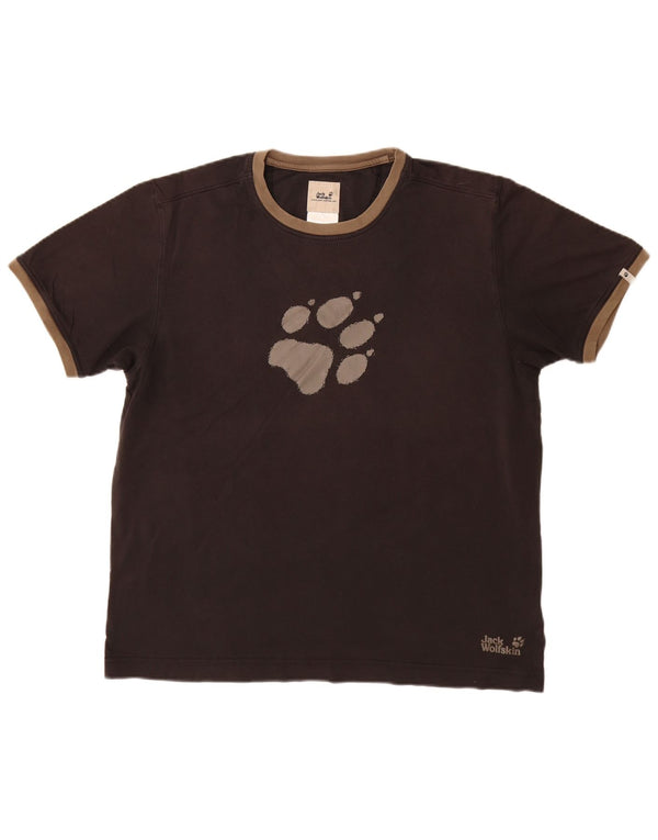 Męska koszulka z grafiką JACK WOLFSKIN Top UK 44 XL, czarna bawełna