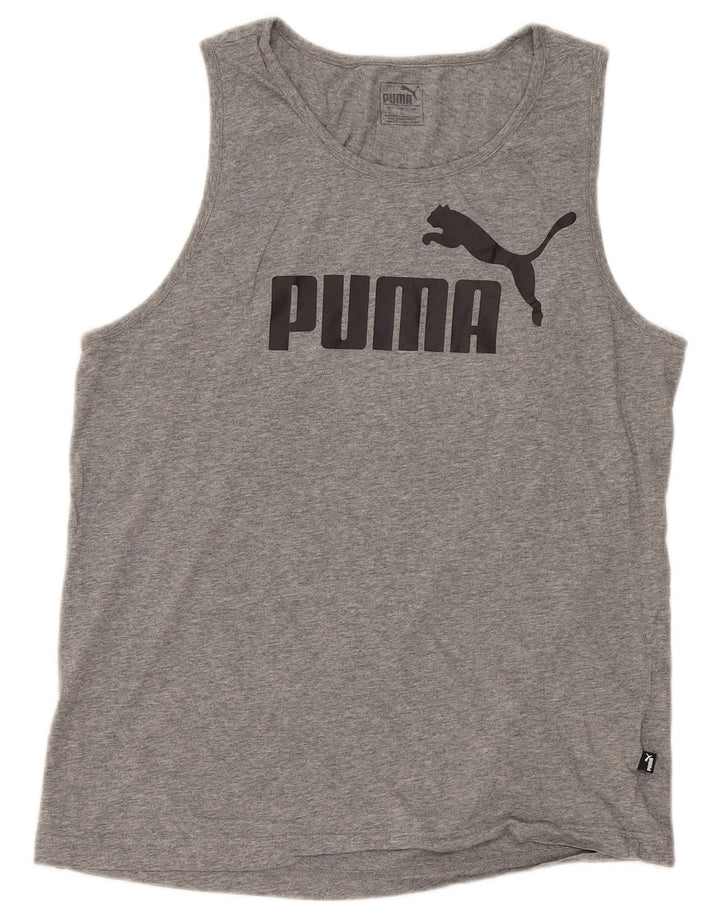 Męska kamizelka z grafiką Puma, duża, szara bawełna