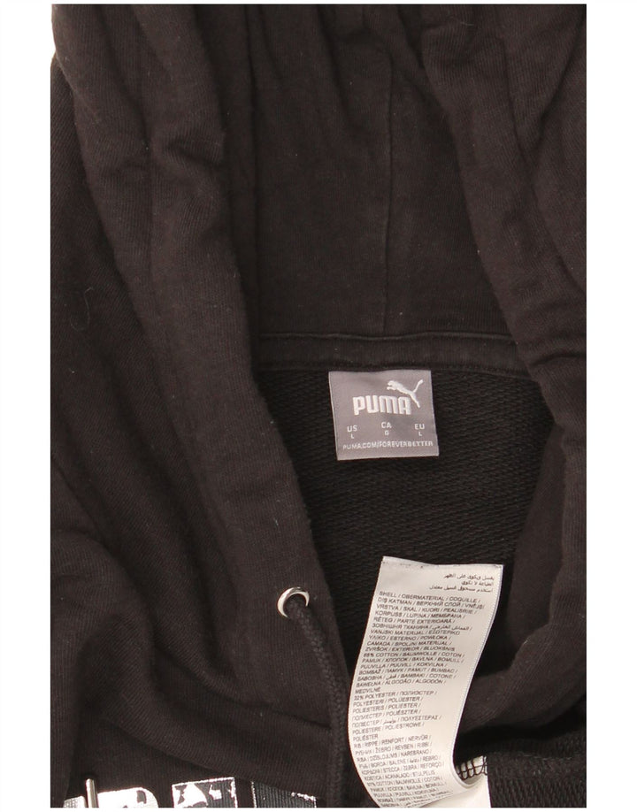 Damski sweter z kapturem i grafiką PUMA UK 16, duży, czarny, bawełniany