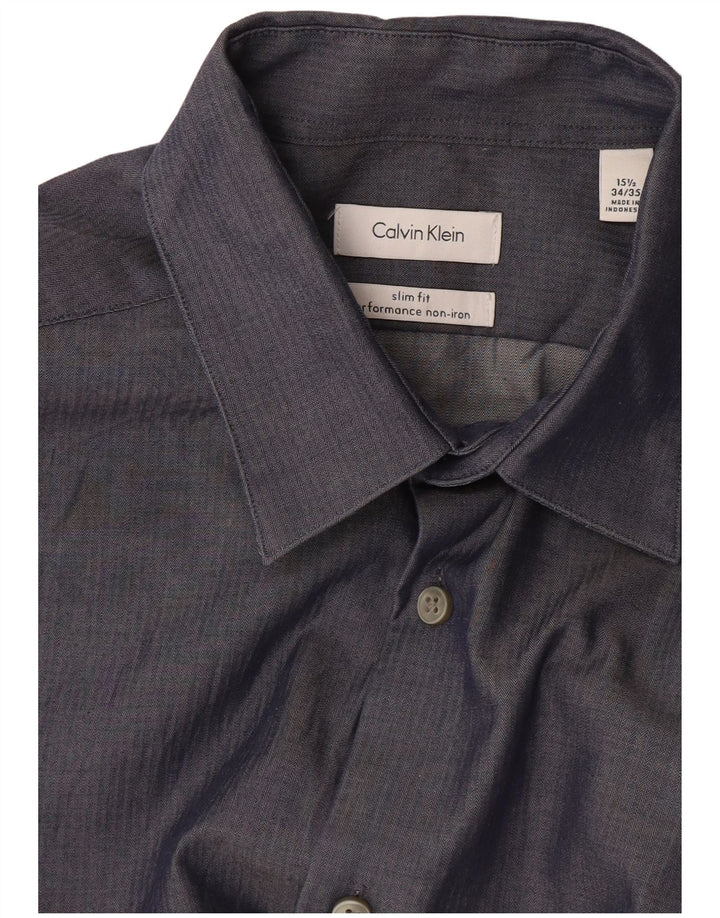 Koszula męska Calvin Klein Jeans, rozmiar 15 1/2, średni granat, jodełka