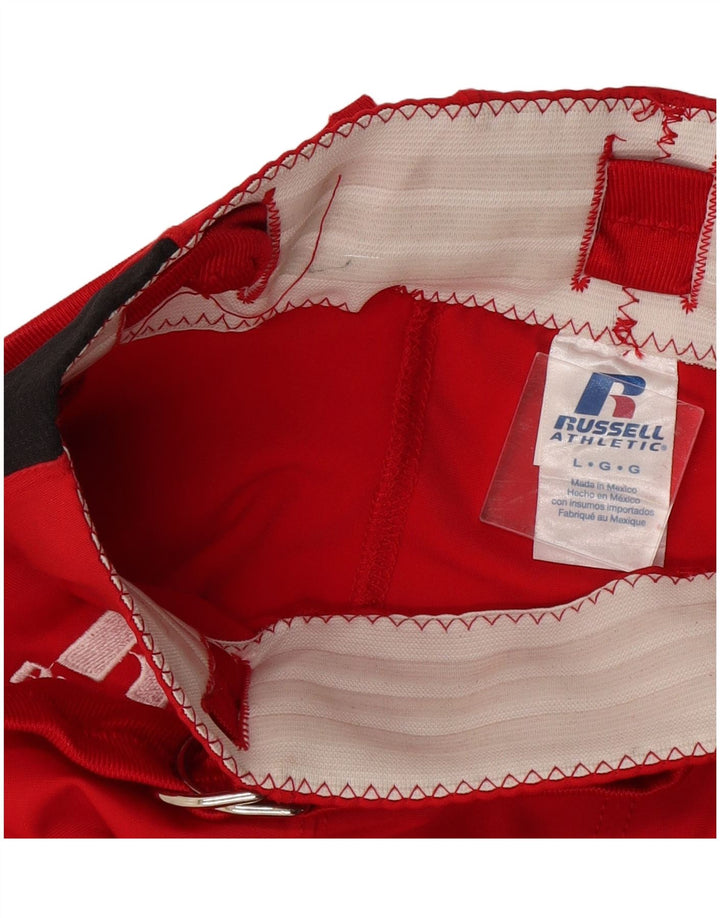 Męskie spodenki sportowe Russell Athletic Bermudy, duży czerwony nylon w bloki kolorów