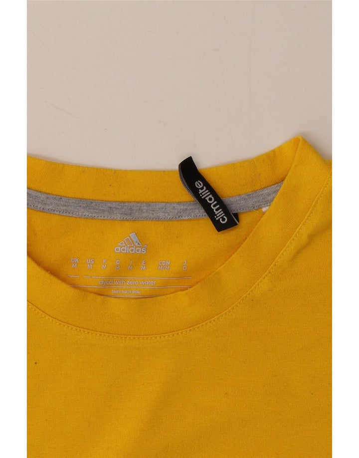 ADIDAS Mens Climalite T-Shirt Top Large Yellow Polyester