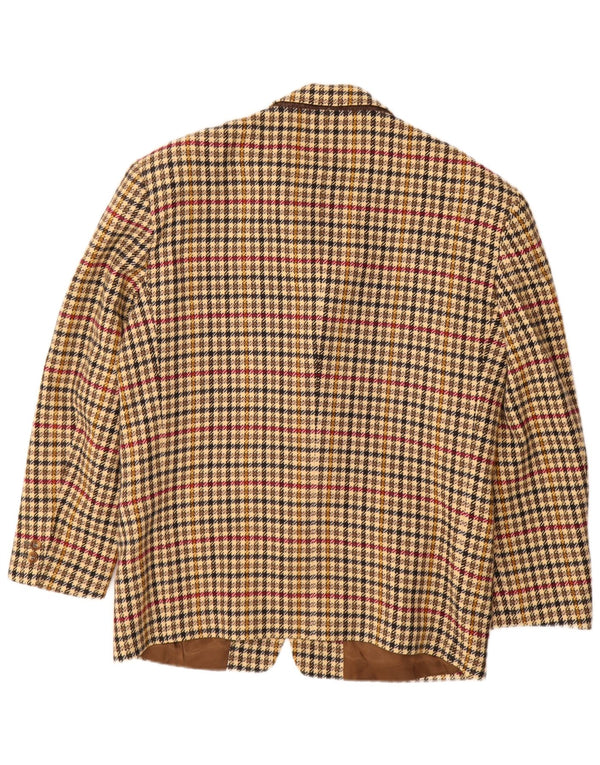 BYBLOS Męska marynarka zapinana na 2 guziki IT 52 XL Beżowa wełna w pepitkę