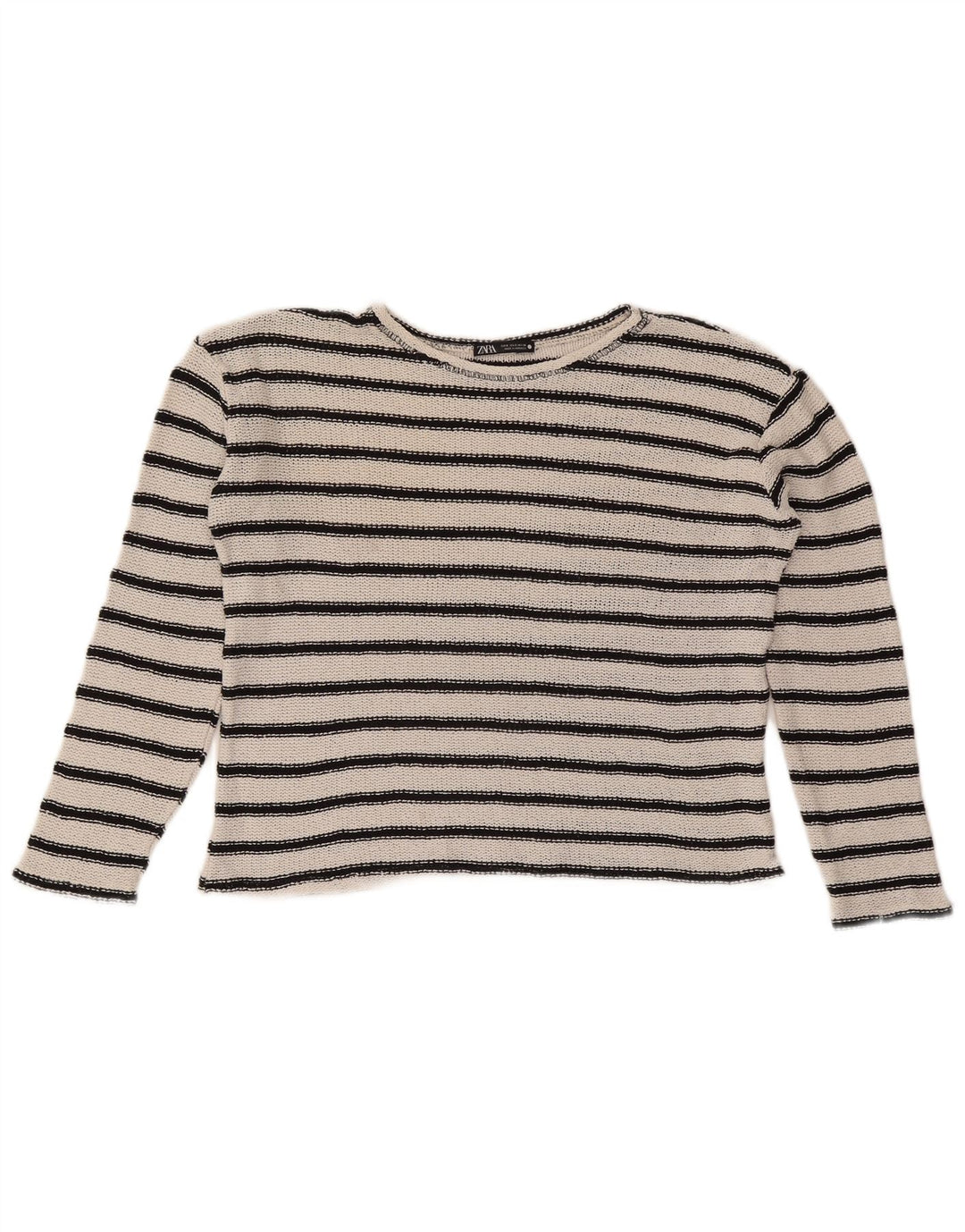 Damski krótki top Zara Oversize UK 10 w małe białe paski