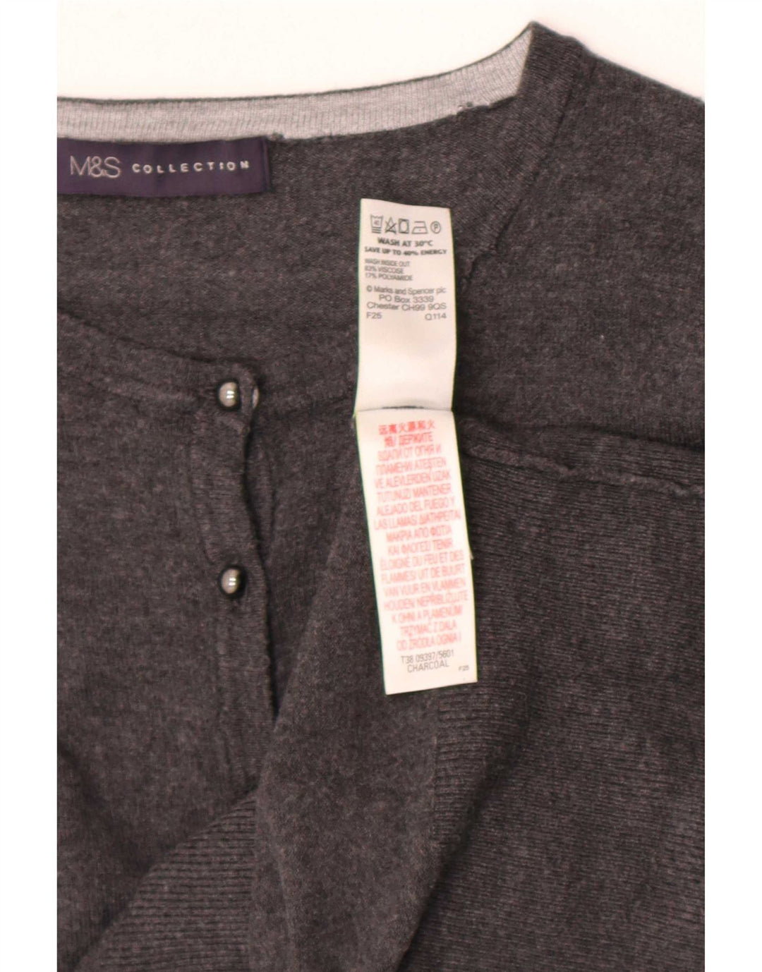 Sweter damski Marks & Spencer UK 8 Small, szara wiskoza