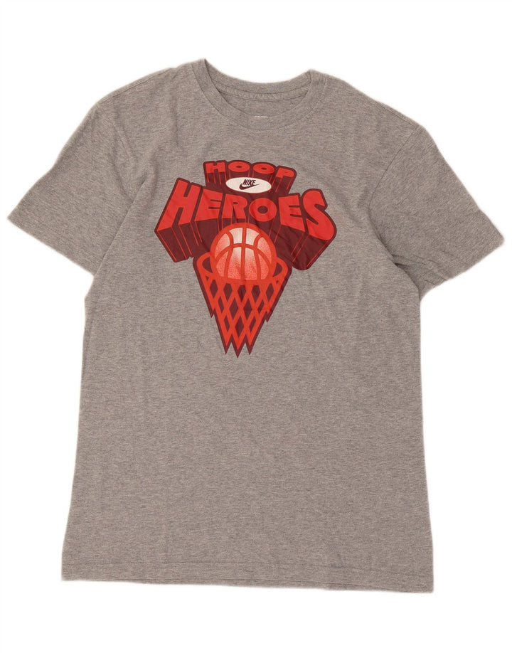 Męski T-shirt Nike o regularnym kroju z grafiką, mały, szary nakrapiany