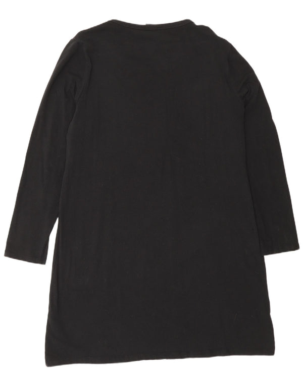 Damska koszulka z długim rękawem i grafiką Dkny, UK 18 XL, czarna bawełna