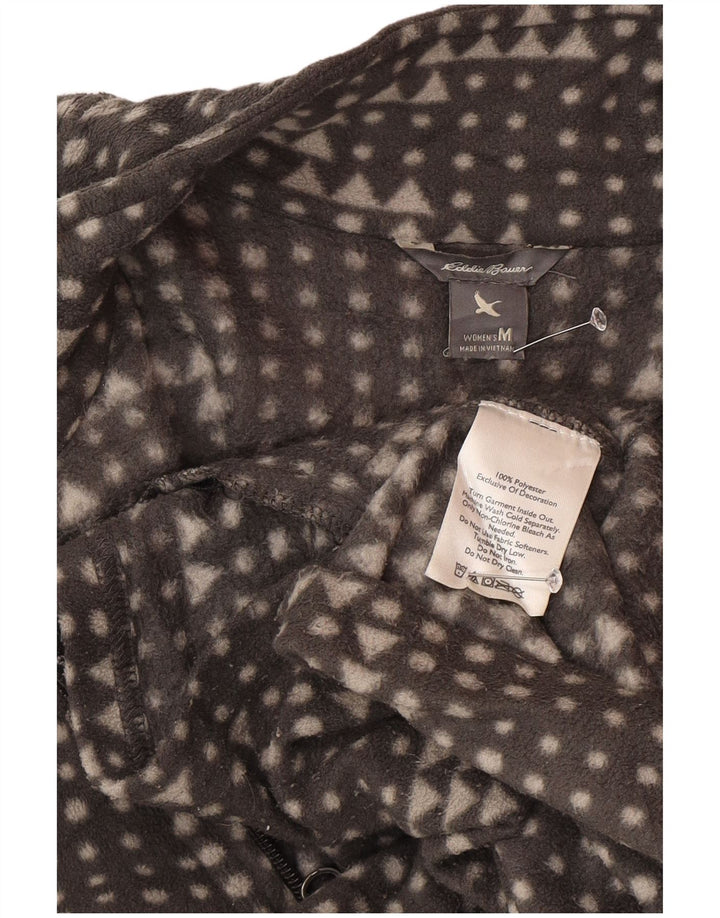 Damska kurtka polarowa Eddie Bauer UK 14, średnioszary, geometryczny poliester