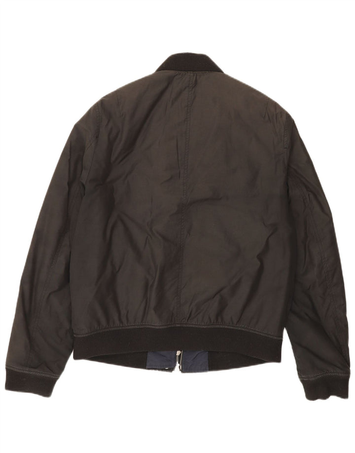 VINTAGE Mens Bomber Padded Jacket UK 40 Large Black Polyester