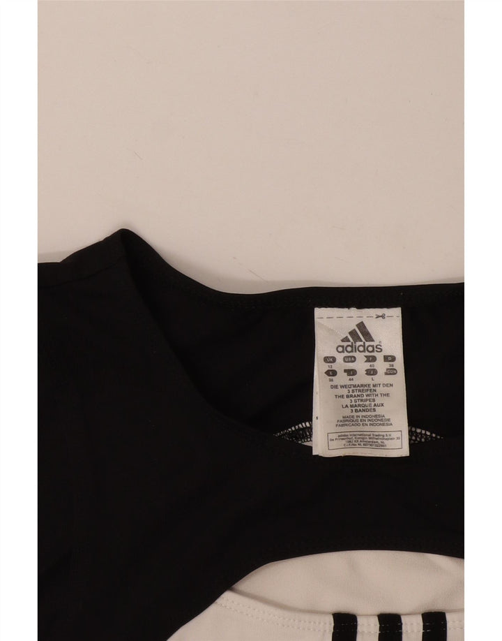 Damska kamizelka Adidas Crop Top UK 12 Średni biały poliester z blokami kolorów