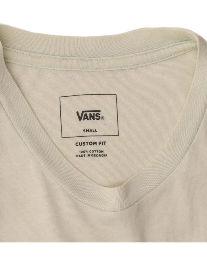 VANS Mens Custom Fit Graphic T-Shirt Top Small White Cotton