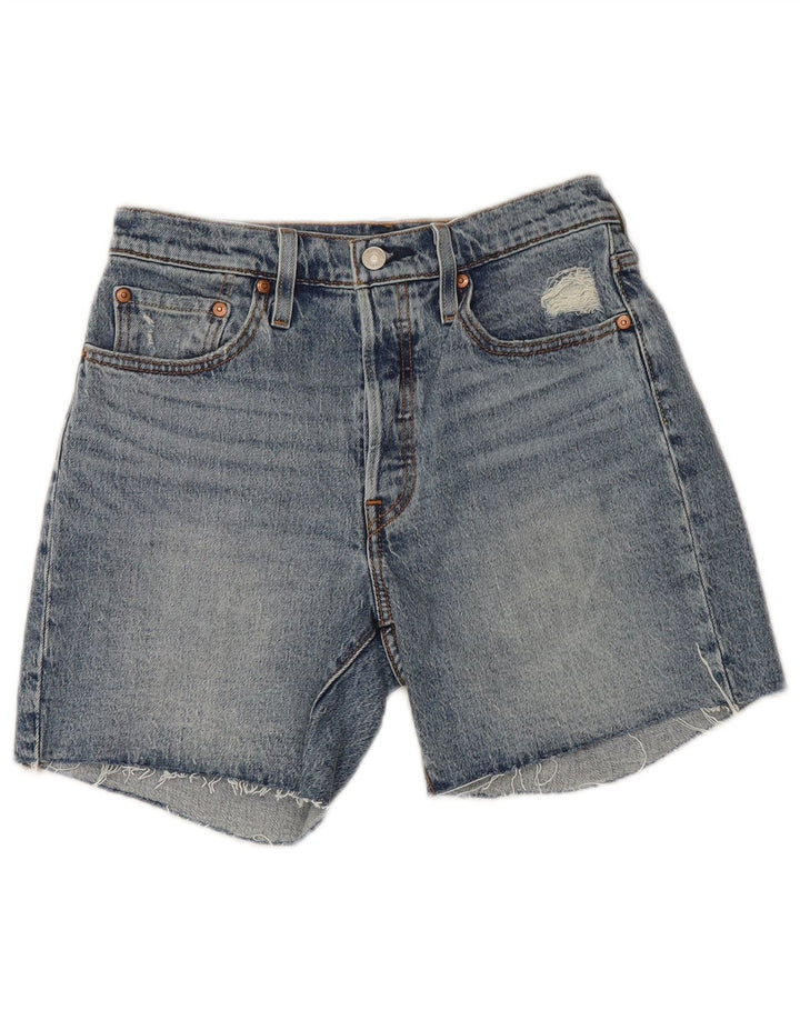 Damskie spodenki jeansowe Levi's 501 w trudnej sytuacji W27, małe, niebieskie, bawełniane