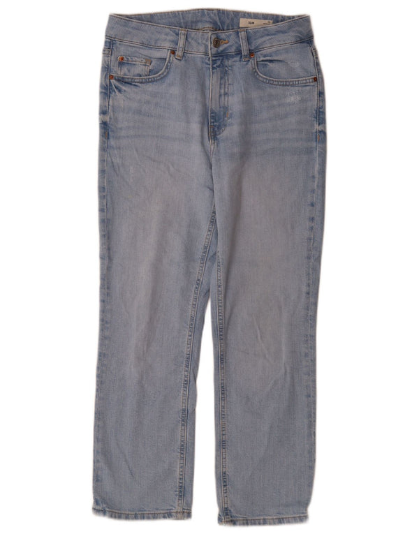 Marks & Spencer Damskie jeansy slim UK 10 Small W28 L27 Niebieskie bawełniane