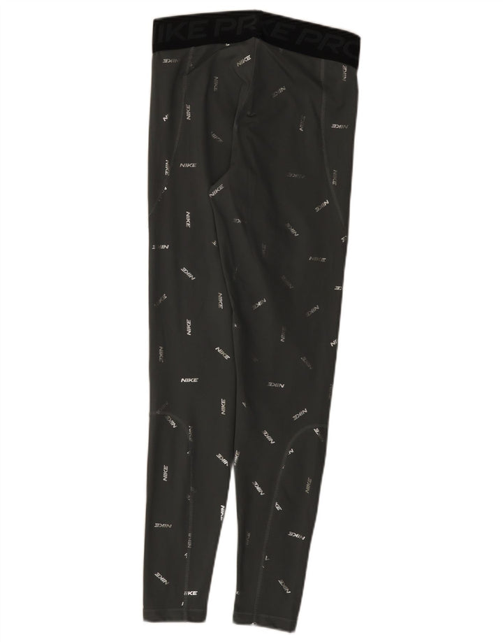 Damskie legginsy Nike Dri Fit Graphic UK 12, średnioszary, poliestrowy