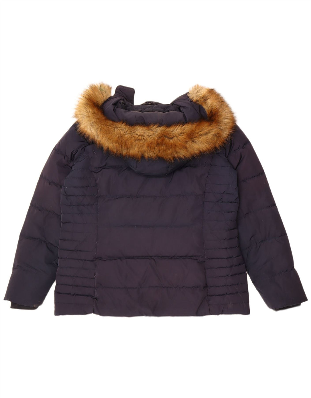 Crew Clothing Damska ocieplana kurtka z kapturem UK 16, duża, granatowa, poliester