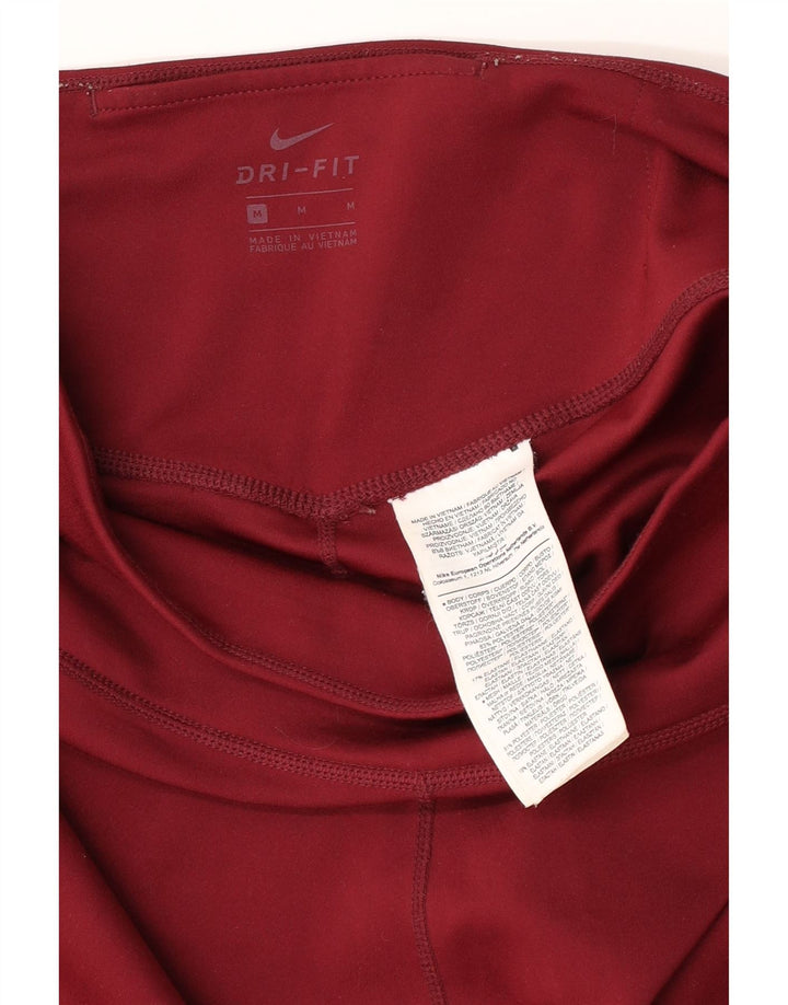 Damskie legginsy Nike Dri Fit UK 12, średni bordowy poliester