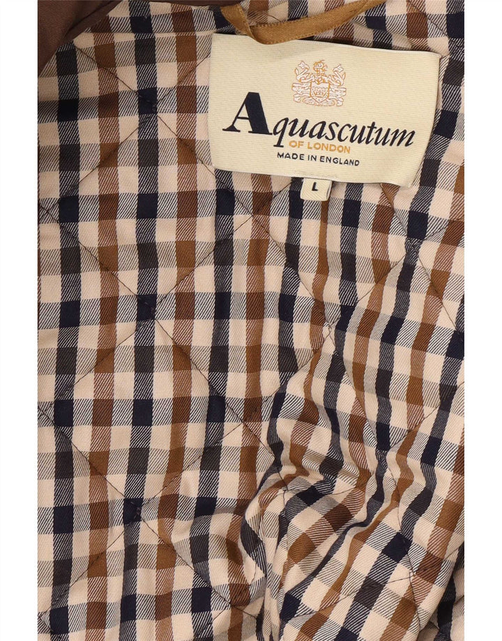 Damska pikowana kurtka Aquascutum UK 16, duży, brązowy nylon
