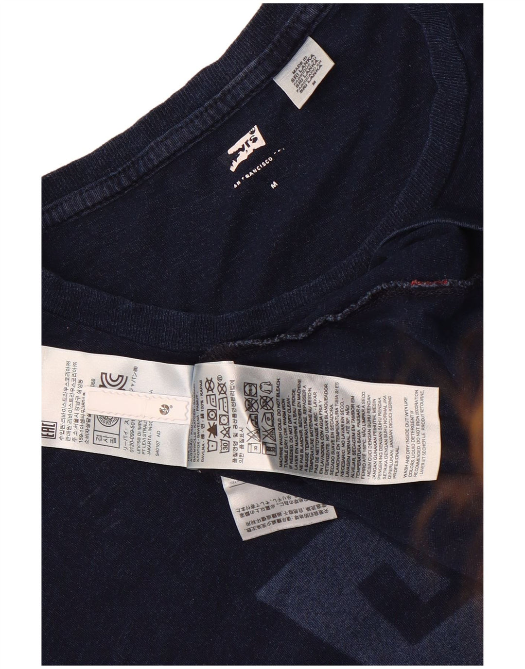 Męski T-shirt z grafiką Levi's, średni, granatowy, bawełniany