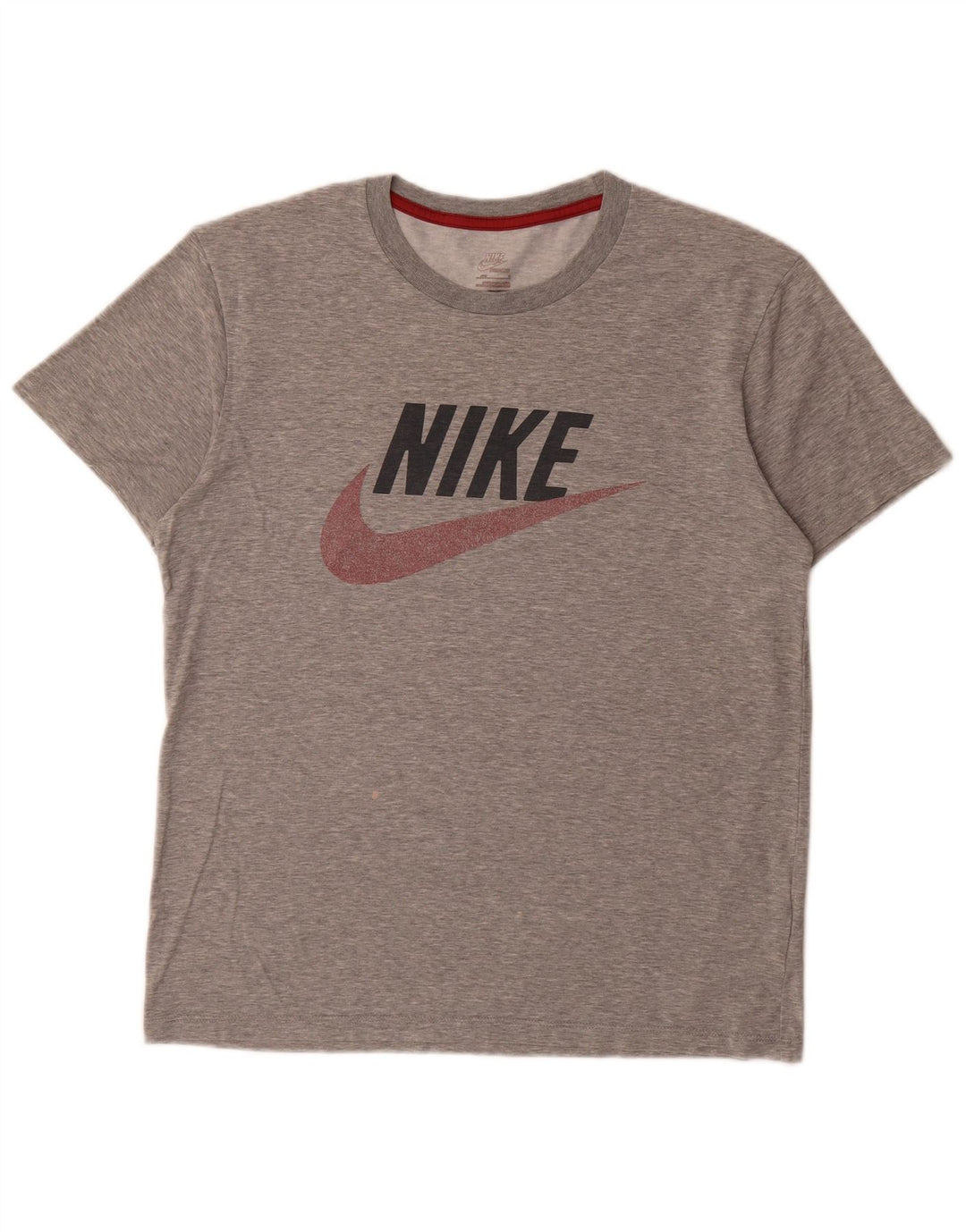 Męski T-shirt z grafiką Nike, mały, szary, bawełniany